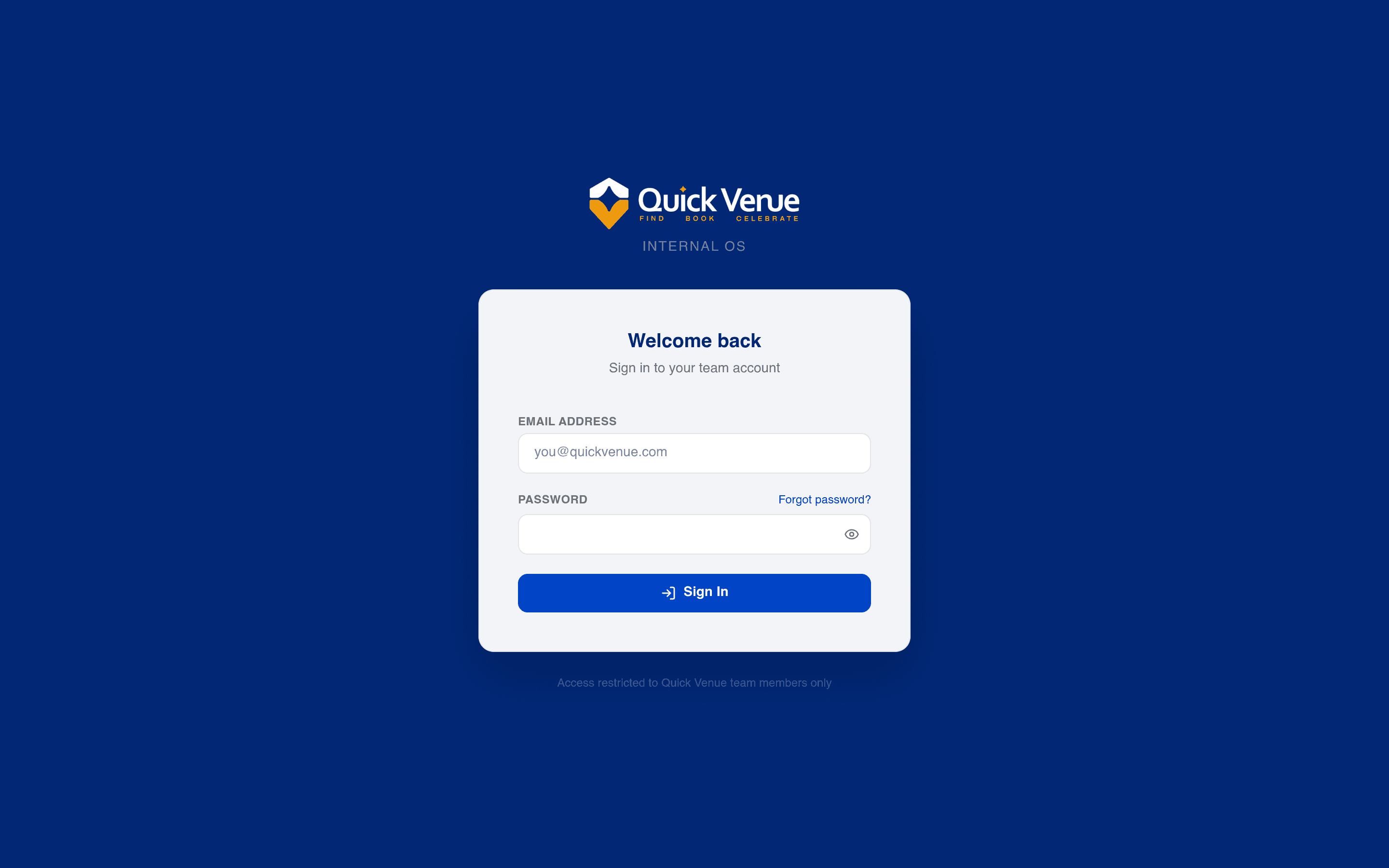 Screenshot of QuickVenue